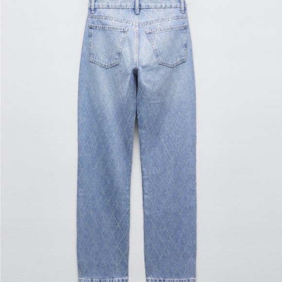 Zara Rhinestone High Rise Jeans - Picture 3 of 9